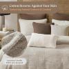 Madison Park Comforter Set Chenille Jacquard, Cotton Reverse, Oversized Comforters, Removable Cover, All Season Bedding, Decor Pillows, Chapman, Queen Ivory/Neutral 8 Piece(Ivory/Neutral)