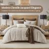 Madison Park Comforter Set Chenille Jacquard, Cotton Reverse, Oversized Comforters, Removable Cover, All Season Bedding, Decor Pillows, Chapman, Queen Ivory/Neutral 8 Piece(Ivory/Neutral)