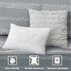 Madison Park Comforter Set Chic Textured Clipped Jacquard Stripes King Size Comforter Sets, Drew, Microfiber Bedding, All Season Comforter, Shams, Throw Pillows King/Cal King Gray 5 Piece(Gray)