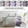 Madison Park Delilah Sateen Cotton Comforter Set, Breathable, Soft Cover, Modern Print, All Season Down Alternative Cozy Bedding with Matching Shams, King/ Cal King, Grey/Blush 3 Piece(Grey/Purple 3pcs)