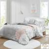 Madison Park Delilah Sateen Cotton Comforter Set, Breathable, Soft Cover, Modern Print, All Season Down Alternative Cozy Bedding with Matching Shams, King/ Cal King, Grey/Blush 3 Piece(Grey/Blush 3pcs)
