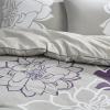 Madison Park Delilah Sateen Cotton Comforter Set, Breathable, Soft Cover, Modern Print, All Season Down Alternative Cozy Bedding with Matching Shams, King/ Cal King, Grey/Blush 3 Piece(Grey/Purple 3pcs)