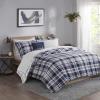 Madison Park Essentials Cozy Bed in A Bag – Reversible Comforter with Complete Sheet Set, Casual Plaid Cabin Design, All Season Cover, Decorative Pillow, Everest Plaid Red Twin(68″x86″) 6 Piece(Patrick Plaid Navy)