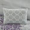 Madison Park Essentials Maible Cozy Bed in A Bag Comforter with Complete Cotton Sheet Set-Floral Medallion Damask Design All Season Cover, Decorative Pillow, Queen (90 in x 90 in), Blush/Gray(Floral Purple)