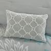 Madison Park Essentials Maible Cozy Bed in A Bag Comforter with Complete Cotton Sheet Set-Floral Medallion Damask Design All Season Cover, Decorative Pillow, Queen (90 in x 90 in), Blush/Gray(Floral Aqua)