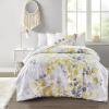 Madison Park Queen Comforter Set with Sheets, Floral Print, Microfiber Comforter for a Queen-Size Bed, Shabby Chic Bed in a Bag Set Diamond Printed Sheet, Alice, Queen Mauve 7 Piece(Leaf Yellow)