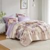 Madison Park Queen Comforter Set with Sheets, Floral Print, Microfiber Comforter for a Queen-Size Bed, Shabby Chic Bed in a Bag Set Diamond Printed Sheet, Alice, Queen Mauve 7 Piece(Taupe)