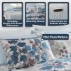 Madison Park Queen Comforter Set with Sheets, Floral Print, Microfiber Comforter for a Queen-Size Bed, Shabby Chic Bed in a Bag Set Diamond Printed Sheet, Alice, Queen Mauve 7 Piece(Leaf Blue)
