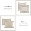 Madison Park Signature Cozy Comforter Set – All Season Bedding Combo Filled Insert and Removable Duvet Cover, Shams, Decorative Pillows, Queen (92 in x 96 in), Geometric Grey 9 Piece(Ivory)