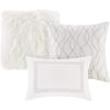 Madison Park Signature Glam Cozy Comforter Set – All Season Bedding Combo Filled Insert and Removable Duvet Cover, Shams, Decorative Pillows, Metallic White King(110″x96″) 10 Piece(Hollywood Glam  White)