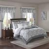 Madison Park Carina Cozy Comforter Set Luxe Jacquard Medallion Design with Embroidery and Pleated Details, All Season Bedding with Matching Shams, Decorative Pillow, Queen, Taupe 7 Piece(Jordan  Grey/White Riab 24pcs)