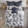 Madison Park Cozy Comforter Nature Scenery Design – All Season Bedding, Matching Bed Skirt, Decorative Pillows, Holly, Floral Purple/Taupe King(104″x92″) 8 Piece(Dark Blue)