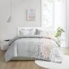 Madison Park Delilah Sateen Cotton Comforter Set, Breathable, Soft Cover, Modern Print, All Season Down Alternative Cozy Bedding with Matching Shams, King/ Cal King, Grey/Blush 3 Piece(Grey/Blush 3pcs)