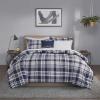 Madison Park Essentials Cozy Bed in A Bag – Reversible Comforter with Complete Sheet Set, Casual Plaid Cabin Design, All Season Cover, Decorative Pillow, Everest Plaid Red Twin(68″x86″) 6 Piece(Patrick Plaid Navy)