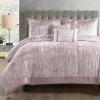 Madison Park King Comforter Set, Luxe Velvet, Satin Binding Comforter for a King-Size Bed, Cozy Velvet Comforters, All Seasons, Lightweight, Down Alternative Bedding, King/Cal King, Blush 5 Piece