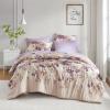 Madison Park Queen Comforter Set with Sheets, Floral Print, Microfiber Comforter for a Queen-Size Bed, Shabby Chic Bed in a Bag Set Diamond Printed Sheet, Alice, Queen Mauve 7 Piece(Taupe)