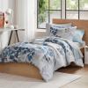 Madison Park Queen Comforter Set with Sheets, Floral Print, Microfiber Comforter for a Queen-Size Bed, Shabby Chic Bed in a Bag Set Diamond Printed Sheet, Alice, Queen Mauve 7 Piece(Leaf Blue)