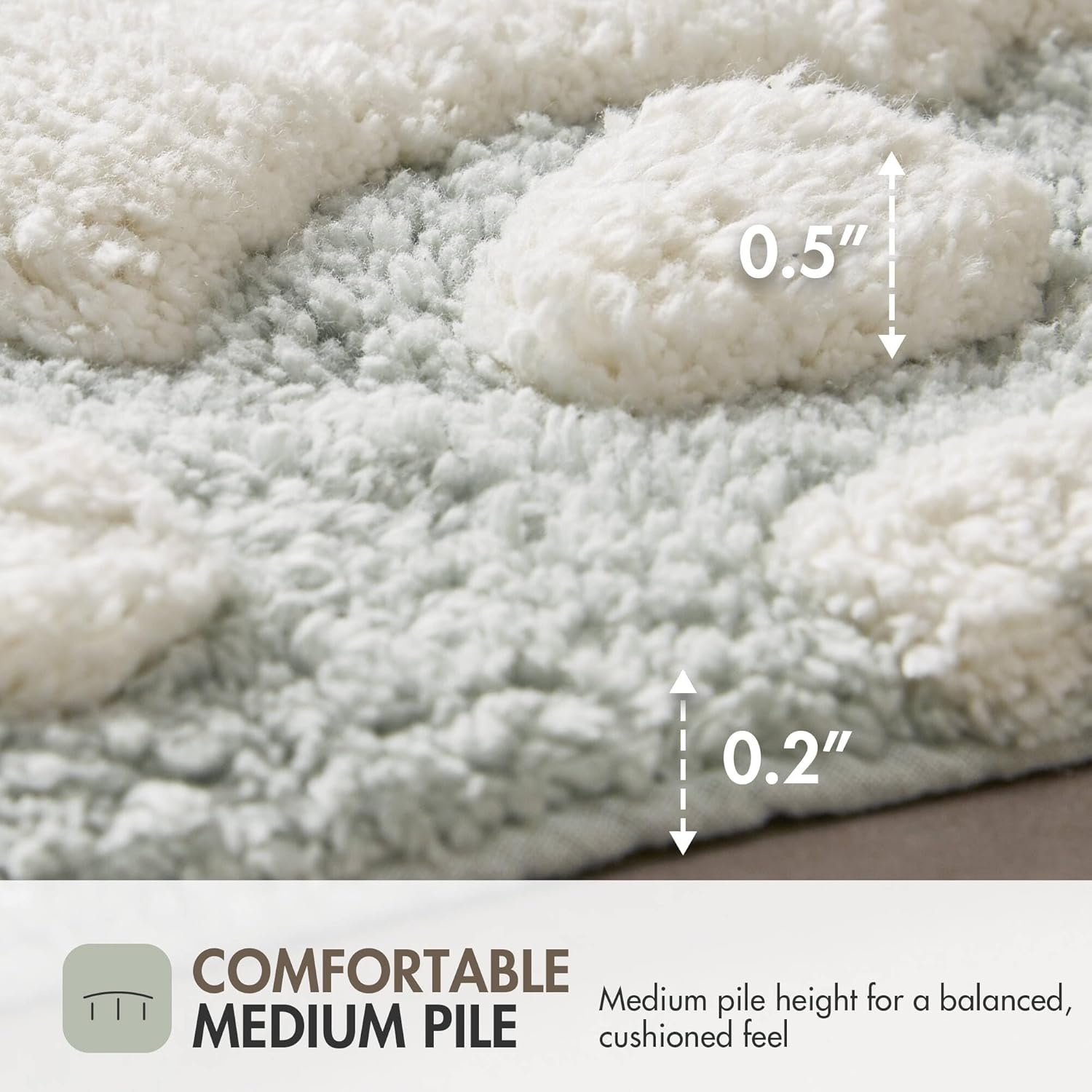 imageMadison Park Casablanca 100 Cotton Tufted Bathroom Rugs Luxurious Plush Medallion Floral Pattern Bath Mat Absorbent Quick Dry Spa Design Shower Room Dcor Rectangle 25 R GreySage Green