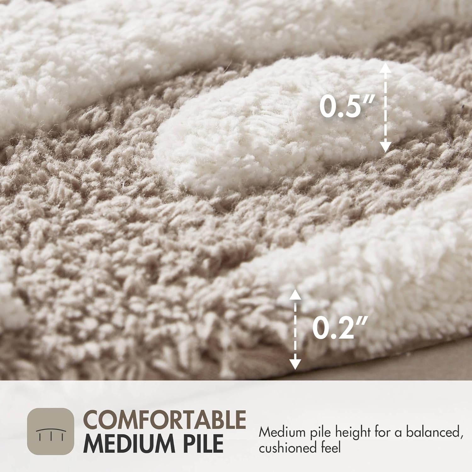 imageMadison Park Casablanca 100 Cotton Tufted Bathroom Rugs Luxurious Plush Medallion Floral Pattern Bath Mat Absorbent Quick Dry Spa Design Shower Room Dcor Rectangle 25 R GreyTaupe