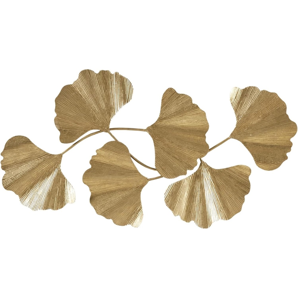 imageMadison Park Wall Art Living Room Dcor Faye Metal Foil Ginkgo Leaf Large Home Accent Modern Inspired Dining Bathroom Decoration Ready to Hang Ornament for Bedroom 43W x 235H x 16D Gold