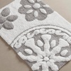 Madison Park Casablanca 100% Cotton Tufted Bathroom Rugs Luxurious Plush Medallion Floral Pattern Bath Mat Absorbent, Quick Dry, Spa Design Shower Room Décor, Rectangle 25″ R, Grey(Grey)