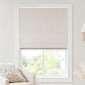 Madison Park Cordless Roman Shades, Room Darkening Window Blind Privacy Window Shades, Thermal Insulated Cordless Window Treatment for Bedroom, Living Room, Quincy, Single Panel 35″ W X 64″ L Linen(Blackout – Linen Slub)