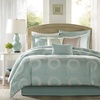 Madison Park Baxter Queen Size Bed Comforter Set Bed in A Bag – Seafoam Green Blue, Jacquard Medallion – 7 Pieces Bedding Sets – Ultra Soft Microfiber Bedroom Comforters