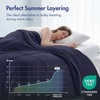 Madison Park Cooling Comforter Full/Queen, Lightweight Cooling Blanket for Hot Sleepers, Cool-to-Touch Summer Bedding, Jersey Knit Comforter for Night Sweats, Breathable Cooling Comforter, Grey, 90×90(Navy)