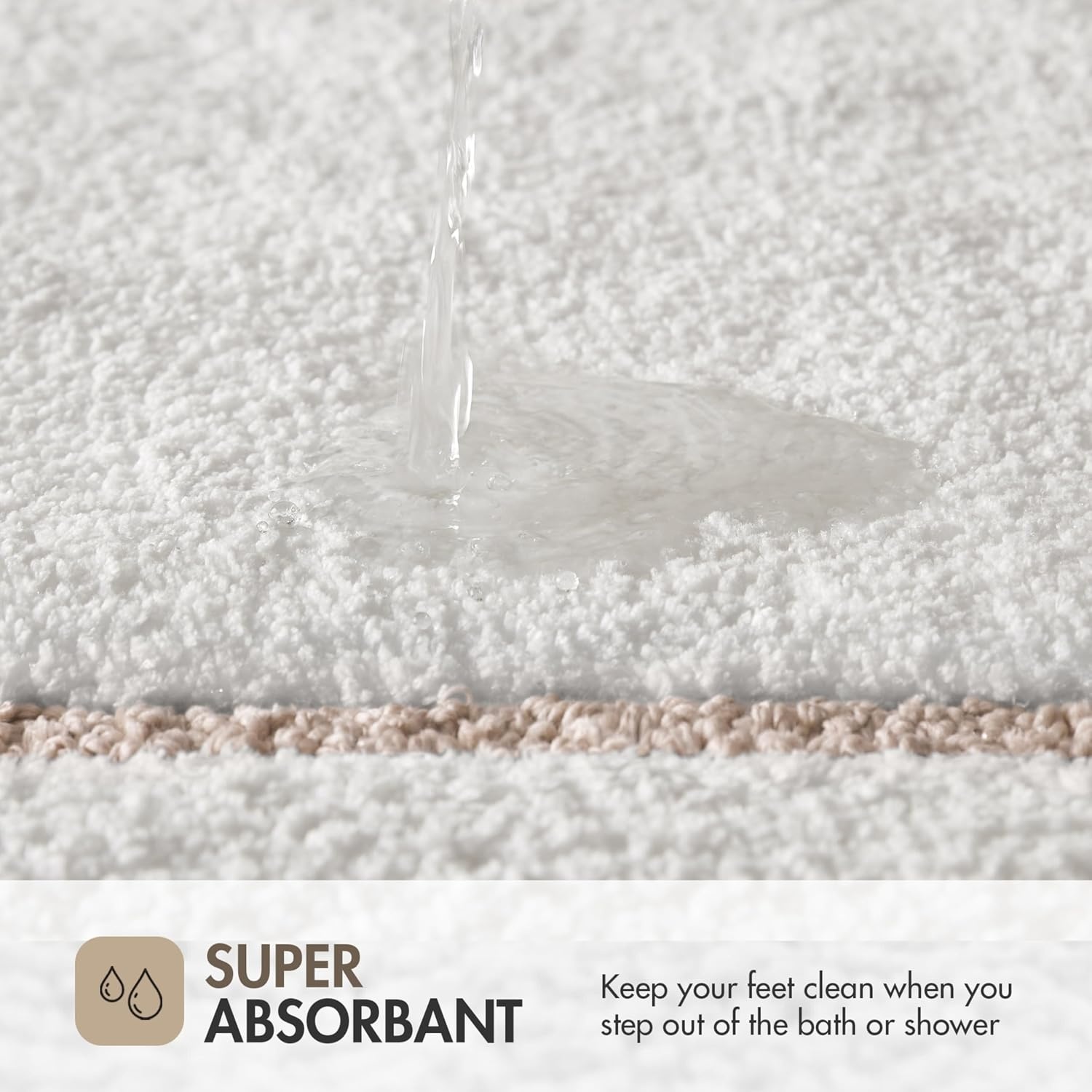 image:imageMadison Park Roan Bath Rug 17x24 Thick Absorbent Microfiber Bathroom Mat Non Slip TPR Backing Machine Washable OekoTEX Certified HotelInspired Tufted Plush Design BeigeBeige