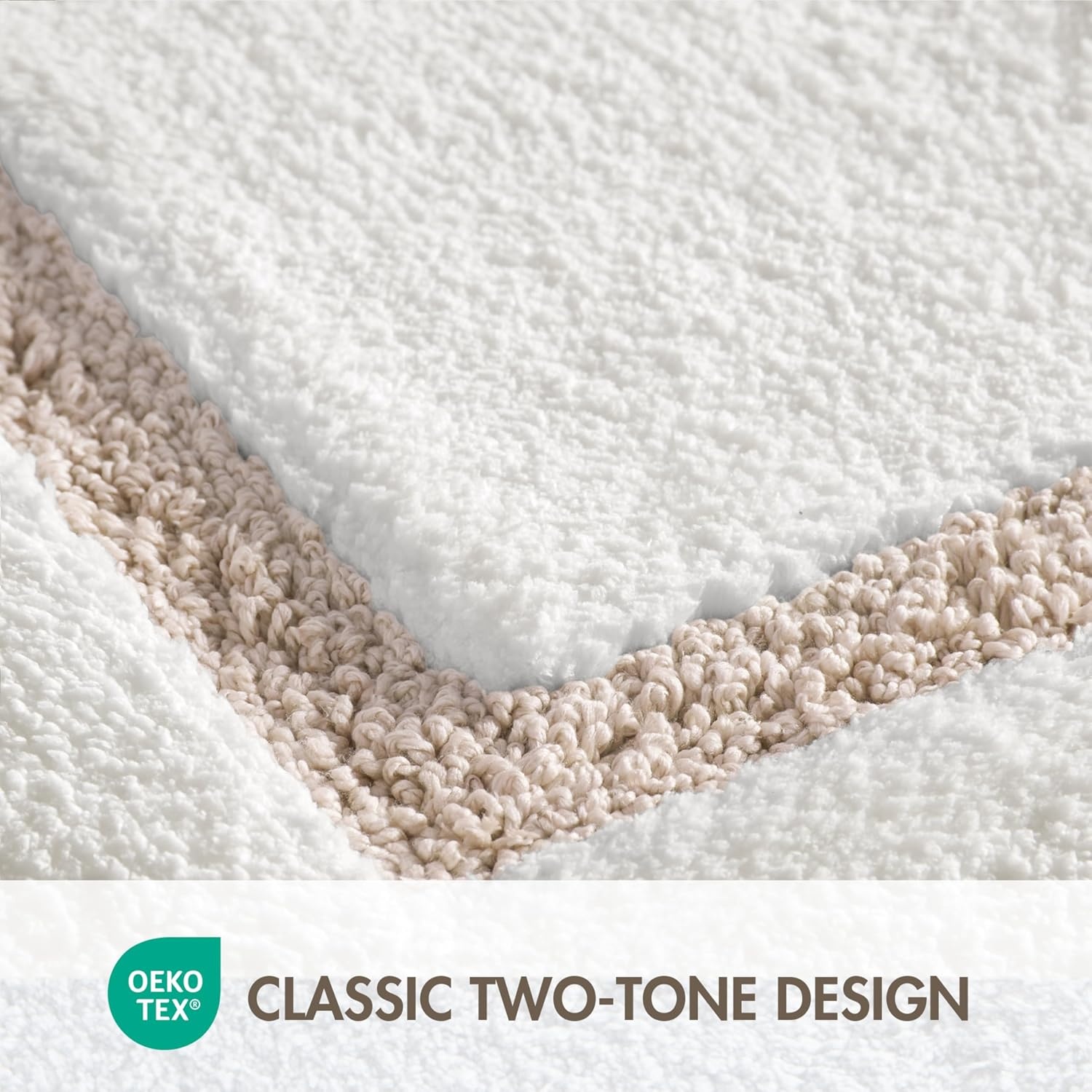 image:imageMadison Park Roan Bath Rug 17x24 Thick Absorbent Microfiber Bathroom Mat Non Slip TPR Backing Machine Washable OekoTEX Certified HotelInspired Tufted Plush Design BeigeBeige