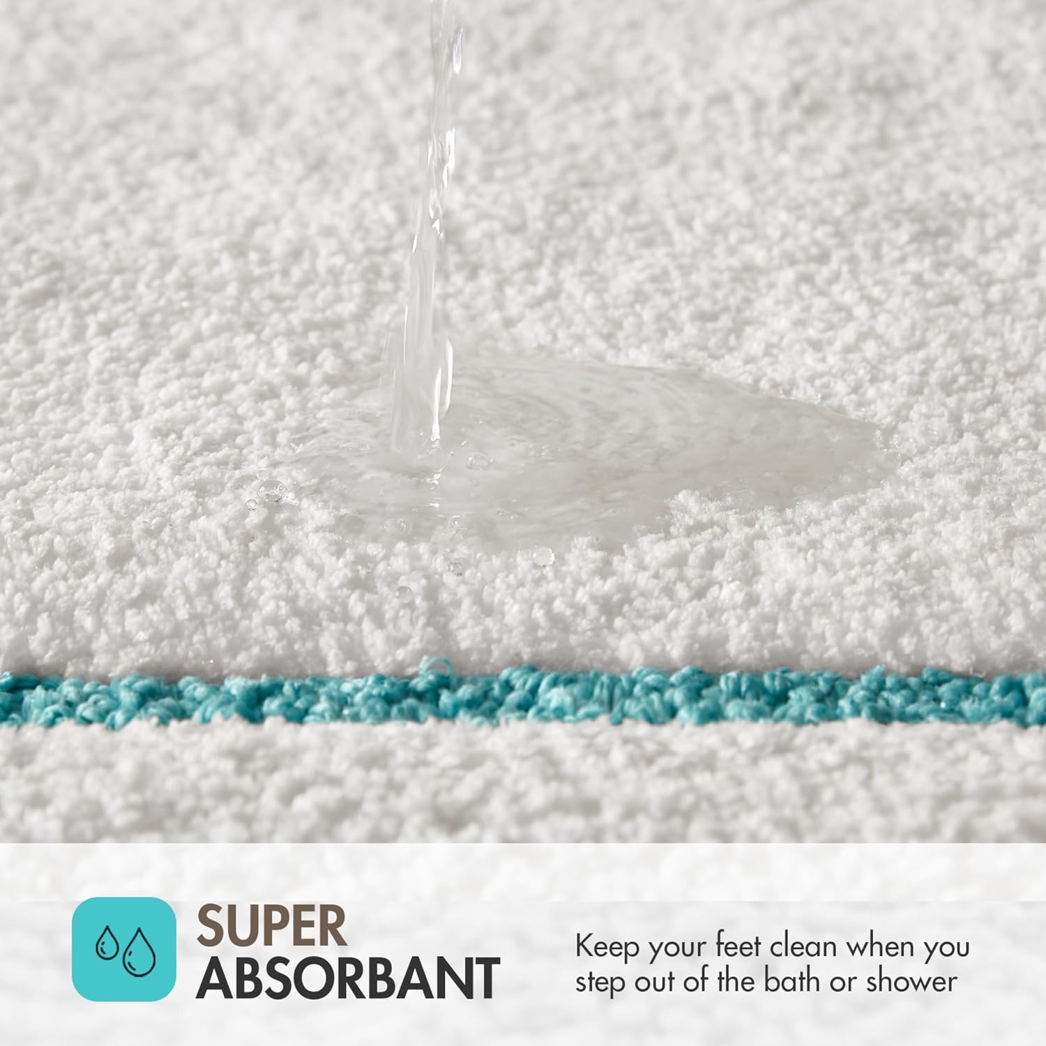 image:imageMadison Park Roan Bath Rug 17x24 Thick Absorbent Microfiber Bathroom Mat Non Slip TPR Backing Machine Washable OekoTEX Certified HotelInspired Tufted Plush Design BeigeAqua