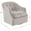 Madison Park Calvin Swivel Accent Chair, Upholstered 360 Degree Armchair with Metal Base Stand, Button Tufted for Nursery or Living Room Fully Assembled, Jacquard Textured Natural(Calvin)