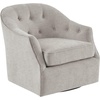 Madison Park Calvin Swivel Accent Chair, Upholstered 360 Degree Armchair with Metal Base Stand, Button Tufted for Nursery or Living Room Fully Assembled, Jacquard Textured Natural(Calvin)