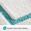 Madison Park Roan Bath Rug 17×24, Thick Absorbent Microfiber Bathroom Mat, Non Slip TPR Backing, Machine Washable, Oeko-TEX Certified, Hotel-Inspired Tufted Plush Design, Beige(Aqua)