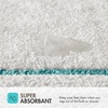 Madison Park Roan Bath Rug 17×24, Thick Absorbent Microfiber Bathroom Mat, Non Slip TPR Backing, Machine Washable, Oeko-TEX Certified, Hotel-Inspired Tufted Plush Design, Beige(Aqua)
