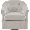 Madison Park Calvin Swivel Accent Chair, Upholstered 360 Degree Armchair with Metal Base Stand, Button Tufted for Nursery or Living Room Fully Assembled, Jacquard Textured Natural(Calvin)