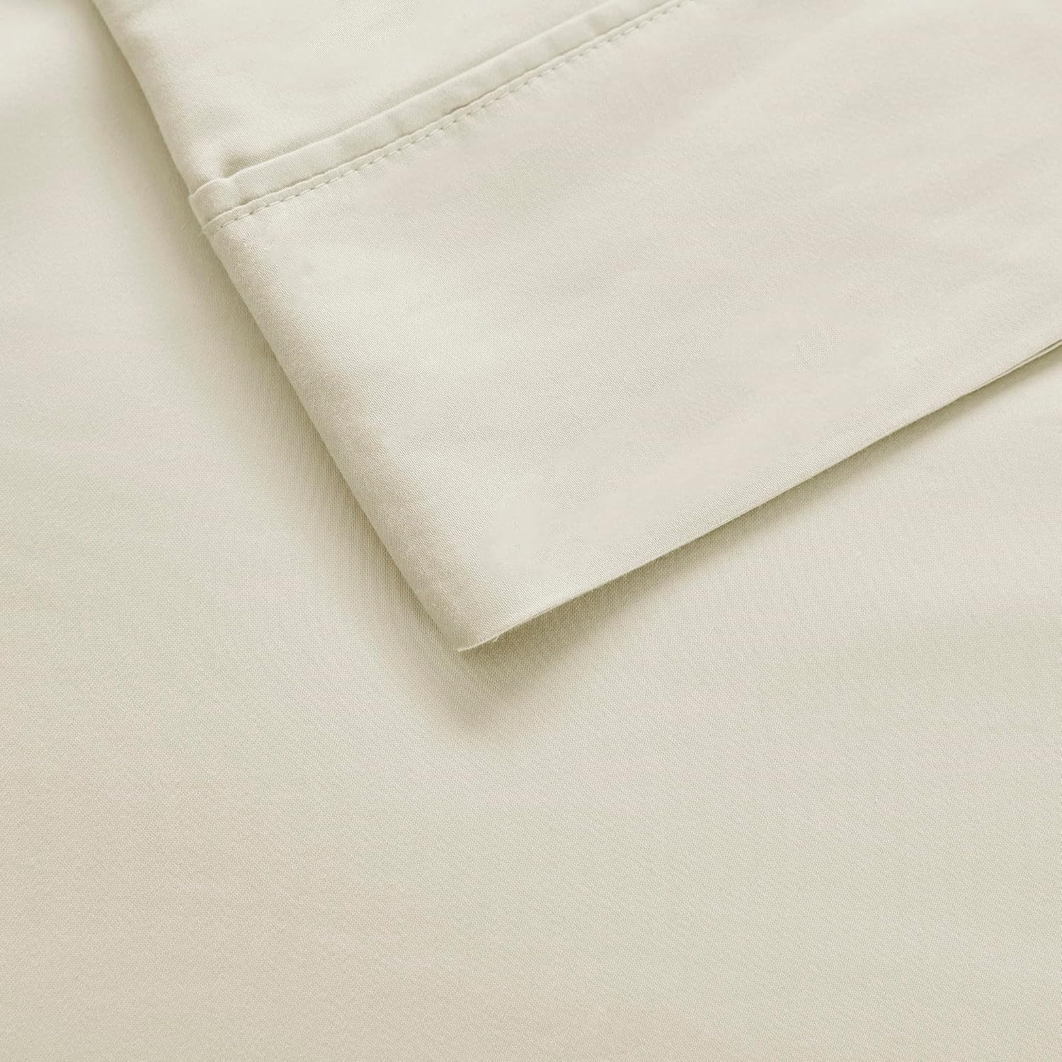 image:imageMadison Park 1000 Thread Count Solid Color Sheet Set Elastic Deep Pocket All Season Breathable HeiQ Smart Temperature Soft Cotton Blend Bedding Matching Pillowcase Full Blue 4 PieceIvory