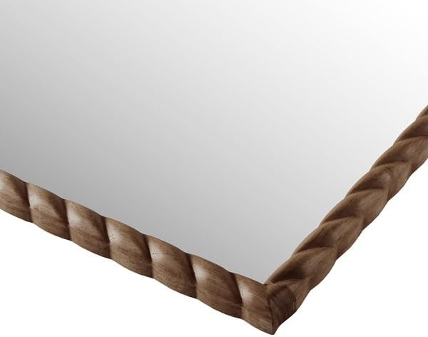 image:imageMadison Park Arched Wall Mirror 24x36 Arch Bathroom MirrorWallMounted Vanity Mirror with Woven Wooden Frame for Bathroom Living RoomBedroom Arch Mirror for DecorBrown
