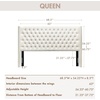 Madison Park Queen Wingback Upholstered Tufted Headboard, Featuring High-Density Sponge Padding, Adjustable Height Headboard, Easy Assembly, Beige Woven(Beige Velvet)