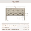 Madison Park Queen Wingback Upholstered Tufted Headboard, Featuring High-Density Sponge Padding, Adjustable Height Headboard, Easy Assembly, Beige Woven(Beige Woven)