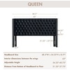 Madison Park Queen Wingback Upholstered Tufted Headboard, Featuring High-Density Sponge Padding, Adjustable Height Headboard, Easy Assembly, Beige Woven(Black Velvet)