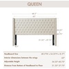 Madison Park Queen Wingback Upholstered Tufted Headboard, Featuring High-Density Sponge Padding, Adjustable Height Headboard, Easy Assembly, Beige Woven(Cream)