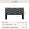 Madison Park Queen Wingback Upholstered Tufted Headboard, Featuring High-Density Sponge Padding, Adjustable Height Headboard, Easy Assembly, Beige Woven(Dark Grey Woven)