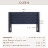Madison Park Queen Wingback Upholstered Tufted Headboard, Featuring High-Density Sponge Padding, Adjustable Height Headboard, Easy Assembly, Beige Woven(Navy)
