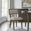Madison Park Signature Solid Wood Upholstered Dining Chairs Set of 2, Modern Dining Chair with Open Split-Back Design, Curved Padded Backrest, for Dining Room, Living Room(Beige/Brown)