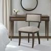 Madison Park Signature Solid Wood Upholstered Dining Chairs Set of 2, Modern Dining Chair with Open Split-Back Design, Curved Padded Backrest, for Dining Room, Living Room(Beige/Brown)