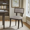 Madison Park Signature Solid Wood Upholstered Dining Chairs Set of 2, Modern Dining Chair with Open Split-Back Design, Curved Padded Backrest, for Dining Room, Living Room(Beige/Brown)