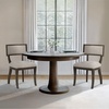 Madison Park Signature Solid Wood Upholstered Dining Chairs Set of 2, Modern Dining Chair with Open Split-Back Design, Curved Padded Backrest, for Dining Room, Living Room(Beige/Brown)