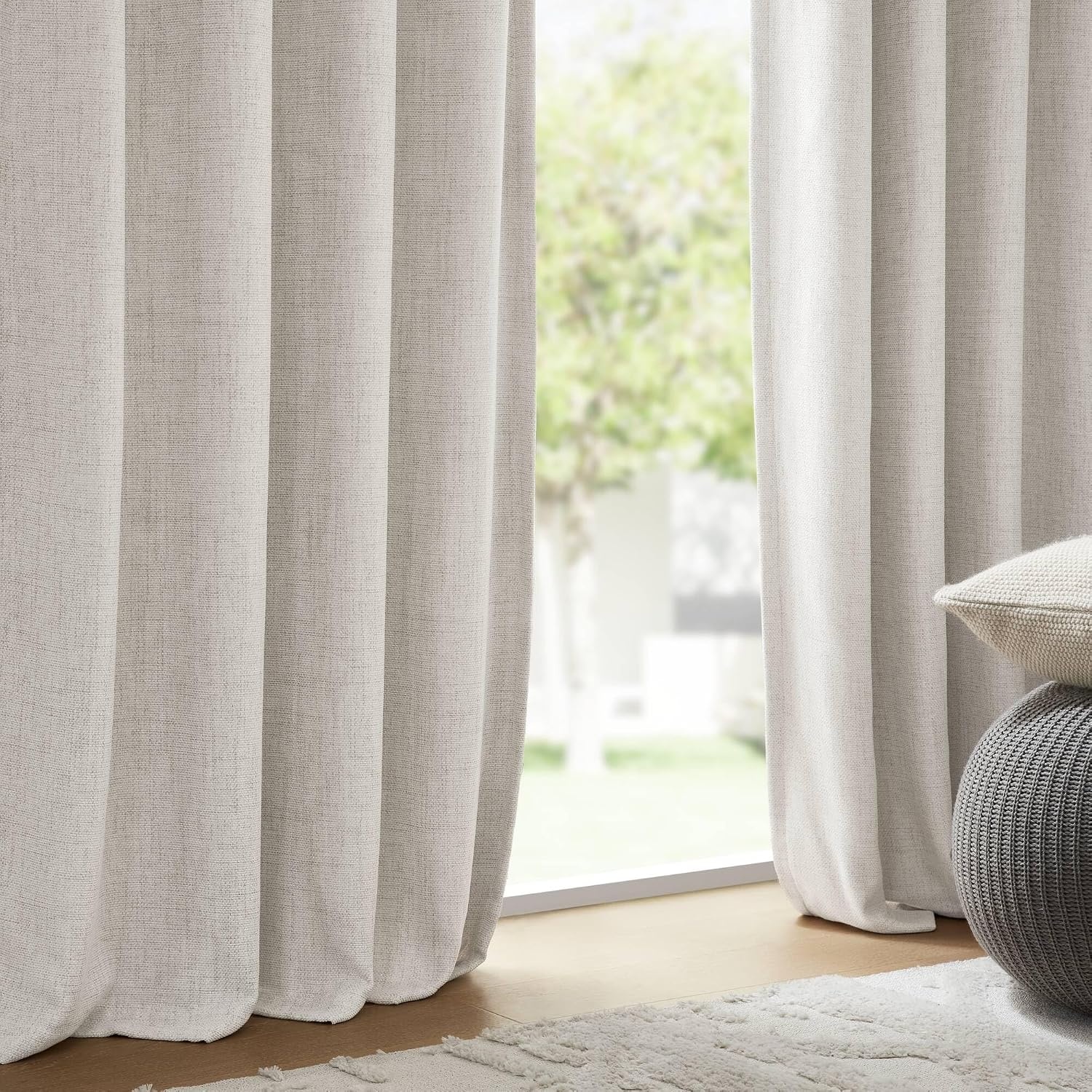 image:imageMadison Park Blackout Curtains for Bedroom Linen Textured 100 Light Blocking 84 Inch Long 2 Panels Set Room Darkening Thermal Insulated Curtains amp Drapes for Nursery Living Room 52x84 WhiteLinen Texturedwhite