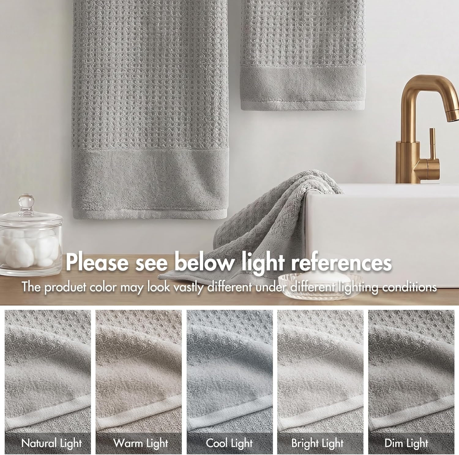 image:imageMadison Park Spa Waffle 100 Cotton Luxurious Towel Set Premium Texture Waffle Weave Highly Absorbent Quick Dry Hotel amp Spa Quality Wash Clothes for Bathroom Assorted Sizes Sage Green 6 PieceGrey